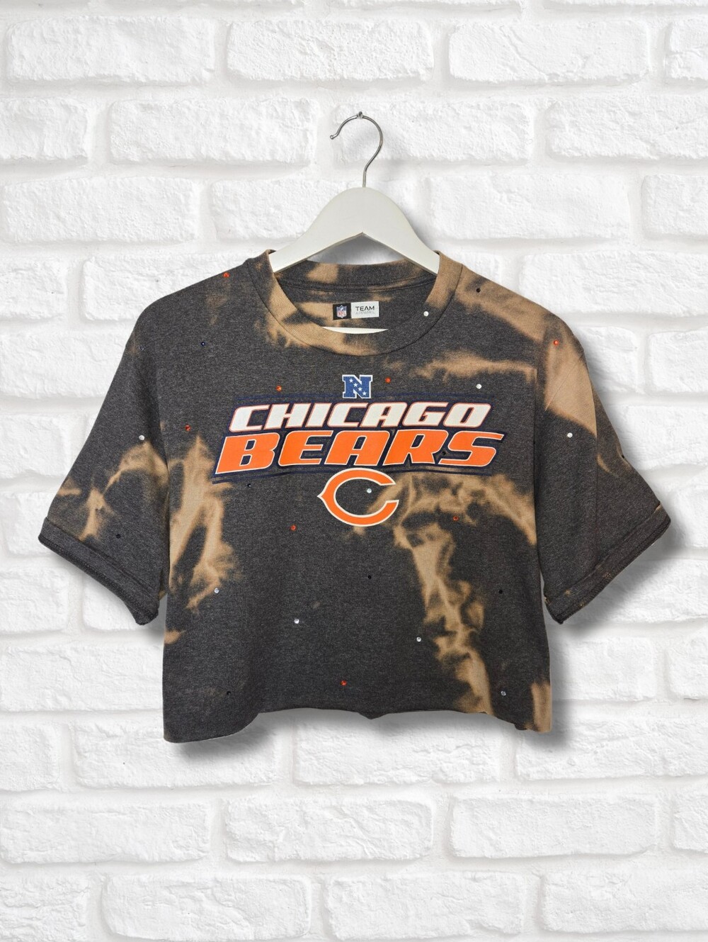 Chicago Bears Crop Top W/Rhinestones